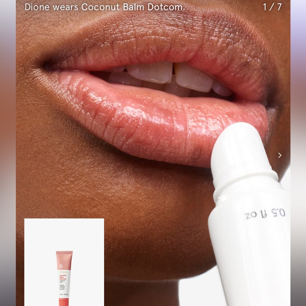 Glossier. Coconut Balm Dotcom Nourishing Lip Balm - Picture 2 of 8